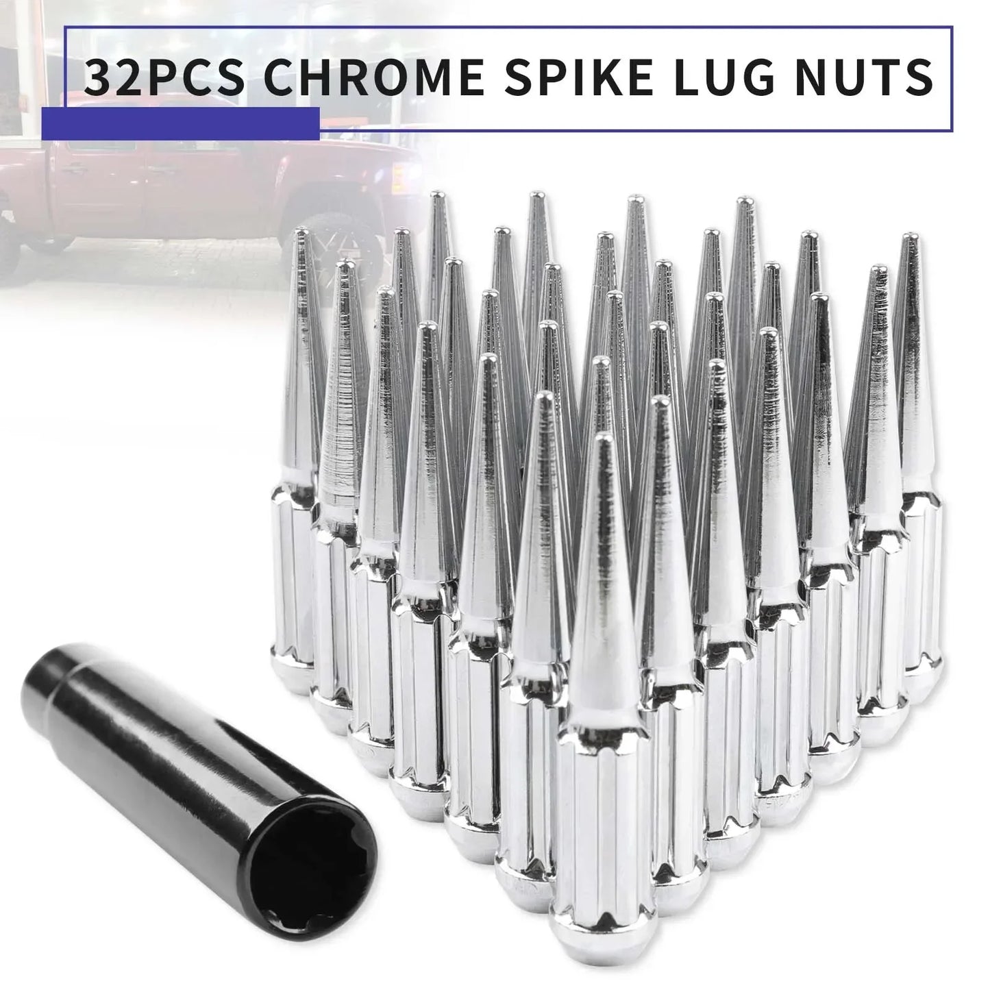 RigWorks 24-Piece Forged Spike Lug Nut Kit (M14x1.5)