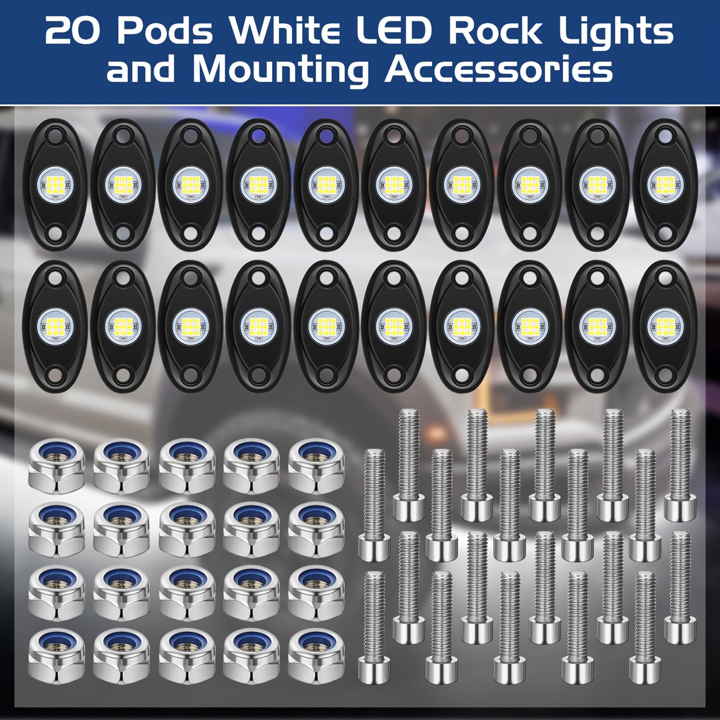 RigWorks White LED Rock Light Kit – Clean, Bright, and Built to Flex